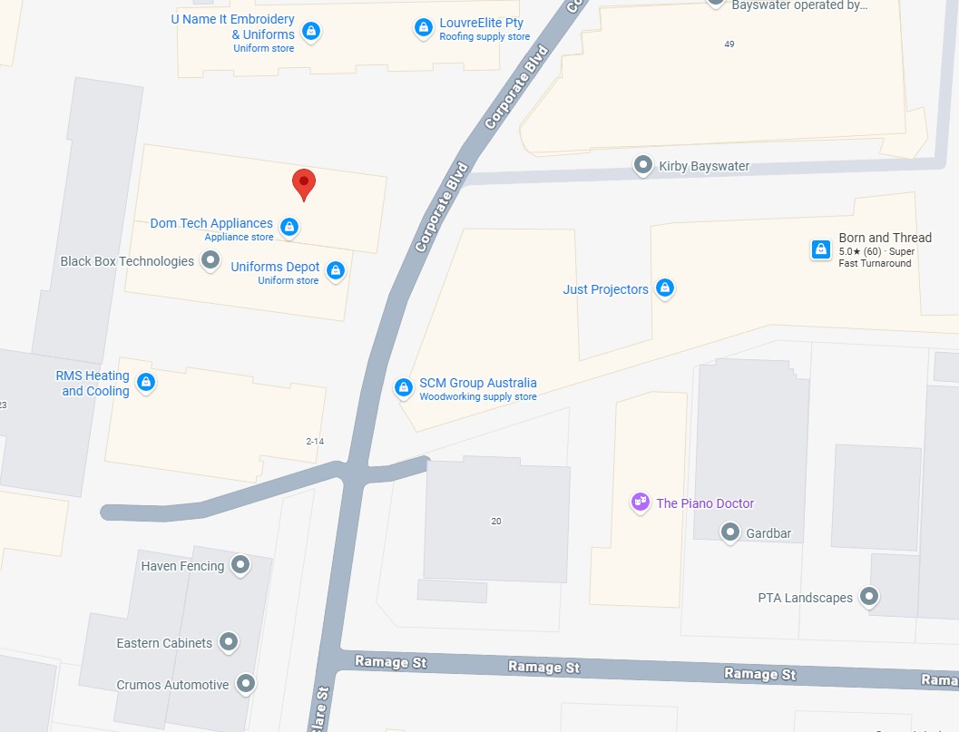 Map showing Pro Air Building Services location at 52 Corporate Blvd, Bayswater